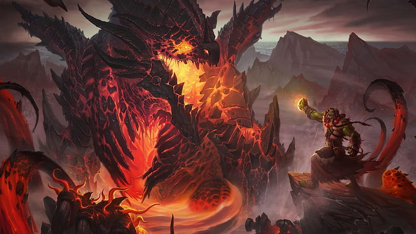 Dragons world of warcraft cataclysm thrall orc, dragon world papel de parede HD