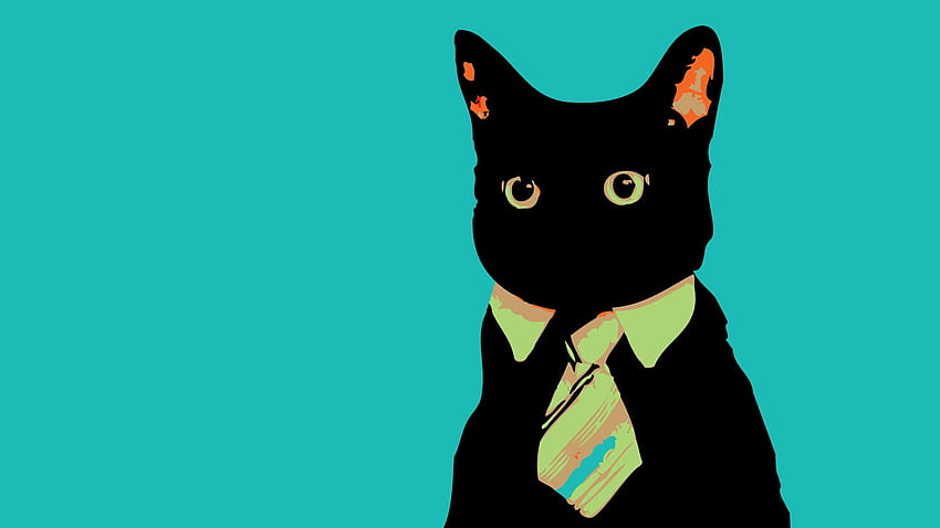 minimalism, Cat, Animals, Colorful, Business Cat, minimalist cat HD wallpaper