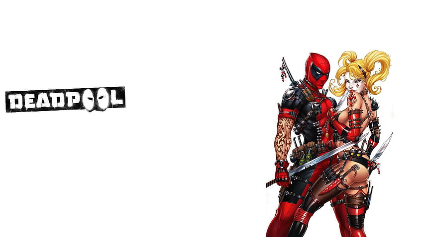 Deadpool n Harley Quinn enjoy, deadpool girl HD wallpaper