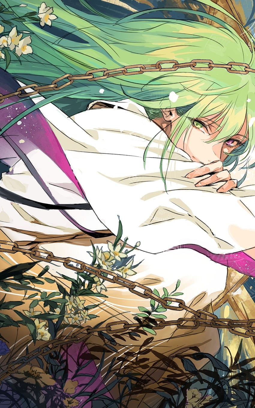 1600x2560 Enkidu, Fate Grand Order, Green Hair, Chain, green anime boys HD phone wallpaper