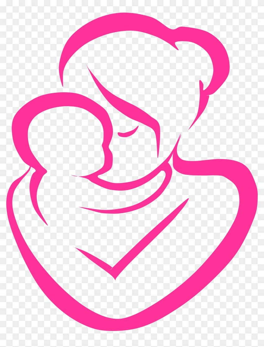 Mother Child Love Clipart, disegno di madre e figlia Sfondo del telefono HD