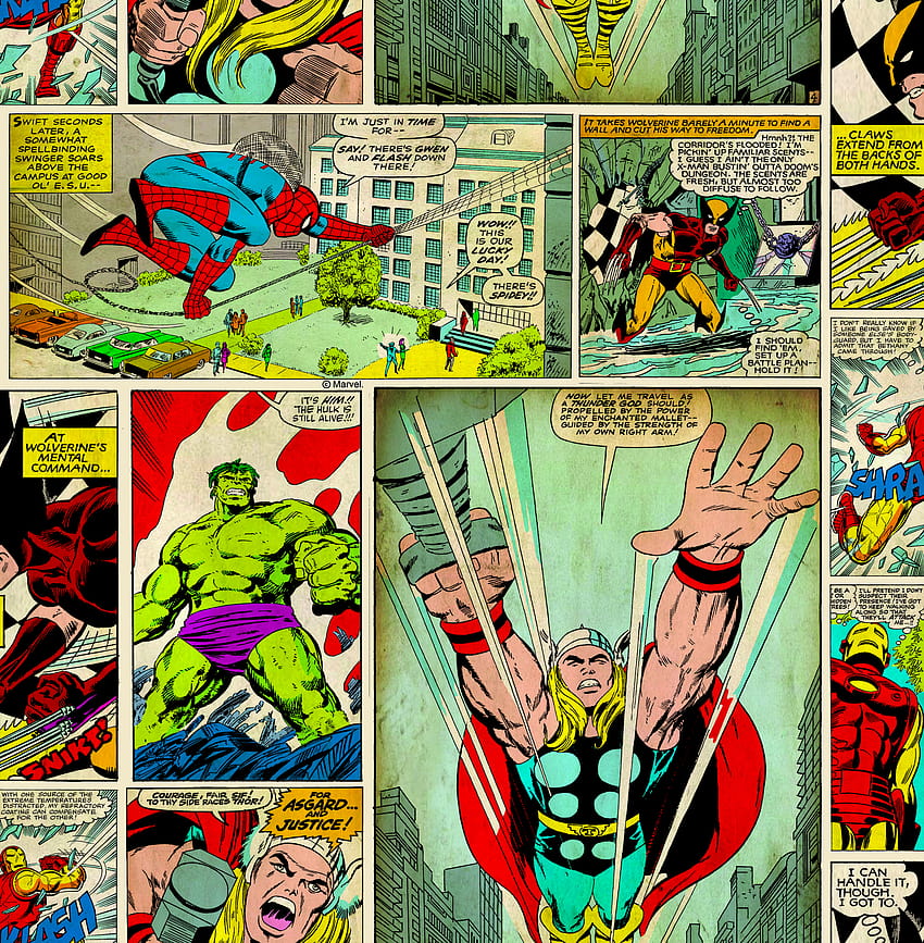 Marvel Comic Strip HD phone wallpaper