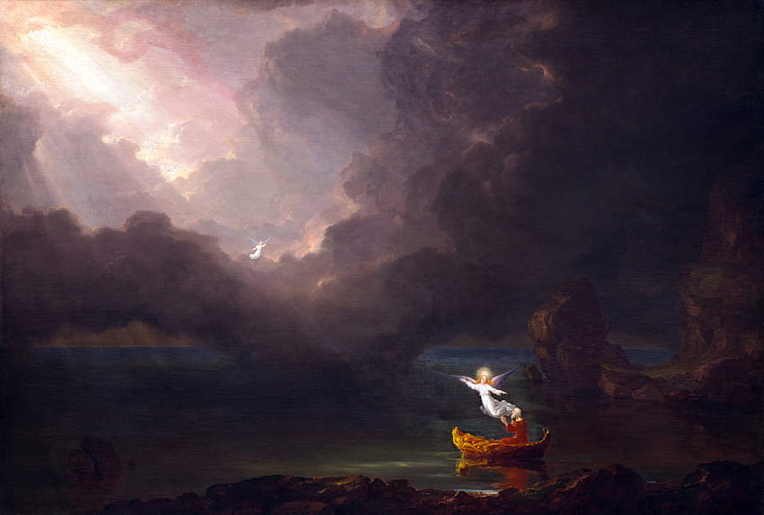 : Thomas Cole, The Voyage of Life, pittura, arte classica, The Voyage of Life Old Age 5000x3371 Sfondo HD