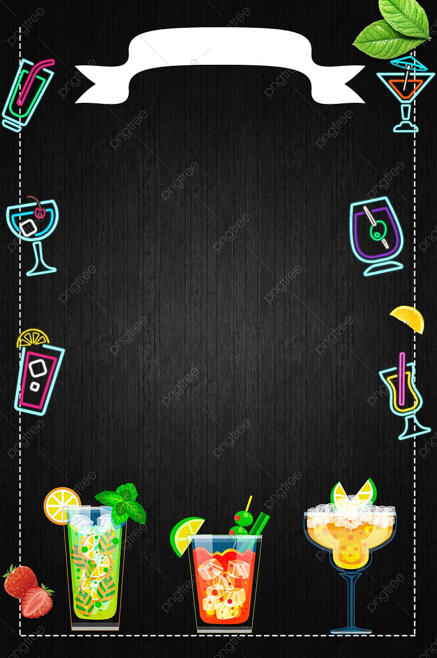 Black Vector Illustration Summer Cocktail Poster Background, Cocktail Hot Sale Posters, Cocktails, Cocktail Posters Backgrounds for HD phone wallpaper