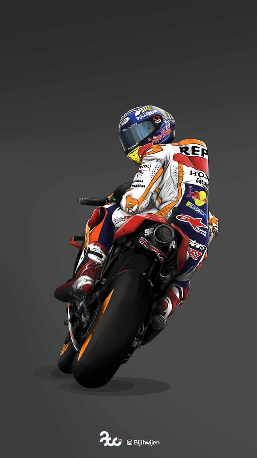 A ilustração Marc Marquez , com as tags moto, honda, bike, mm93, piloto, motogp, corrida, moto, marcmarquez… em 2020, motogp 2021 Papel de parede de celular HD