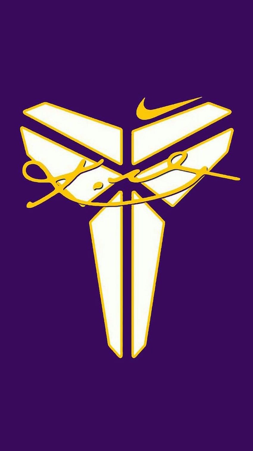 kobe logo with yellow outlines painted in white kobe signature over it just do it yellow nike log… in 2022 HD phone wallpaper