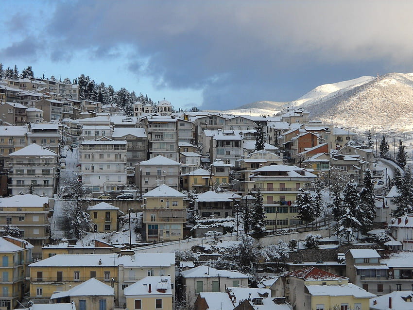 Houses Kastoria Northwestern Macedonia Greece Kallithea HD wallpaper