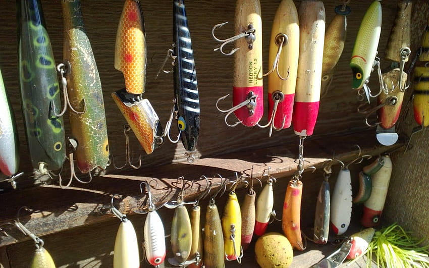 Fishing Lure Old wooden fishing lures [1600x900] for your , Mobile & Tablet HD wallpaper