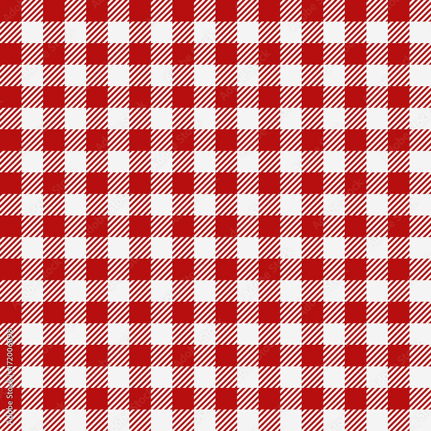 Red checkered texture, restaurant seamless pattern, kitchen tablecloth background, plaid Stock Vector HD phone wallpaper