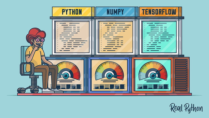 Comparação de desempenho de Python puro x NumPy x TensorFlow – Python real papel de parede HD