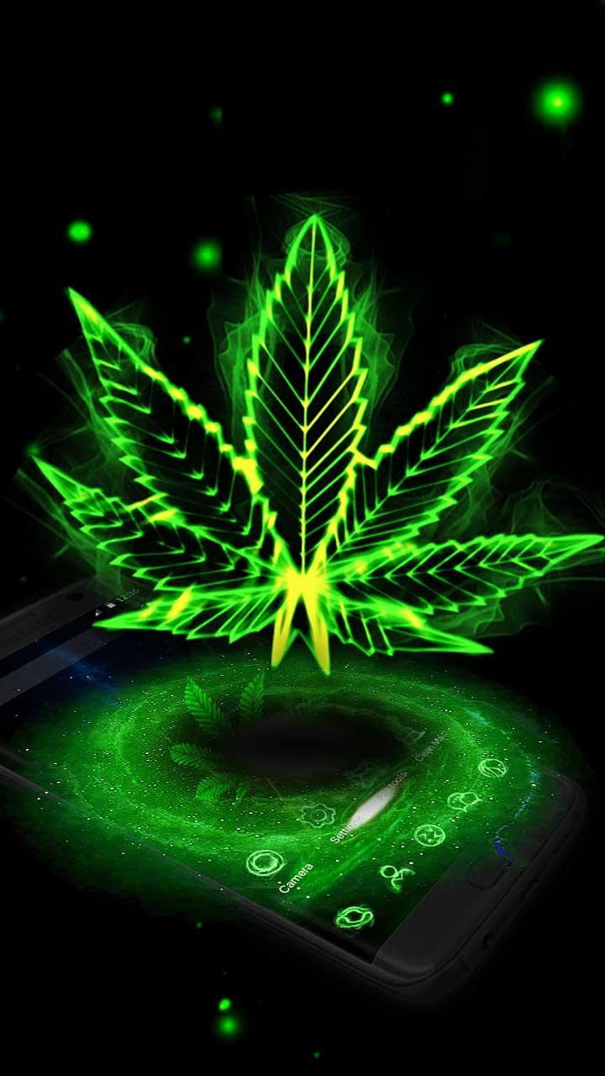 3D Galaxy Weed Theme for Android, cannabis cellphone HD phone wallpaper