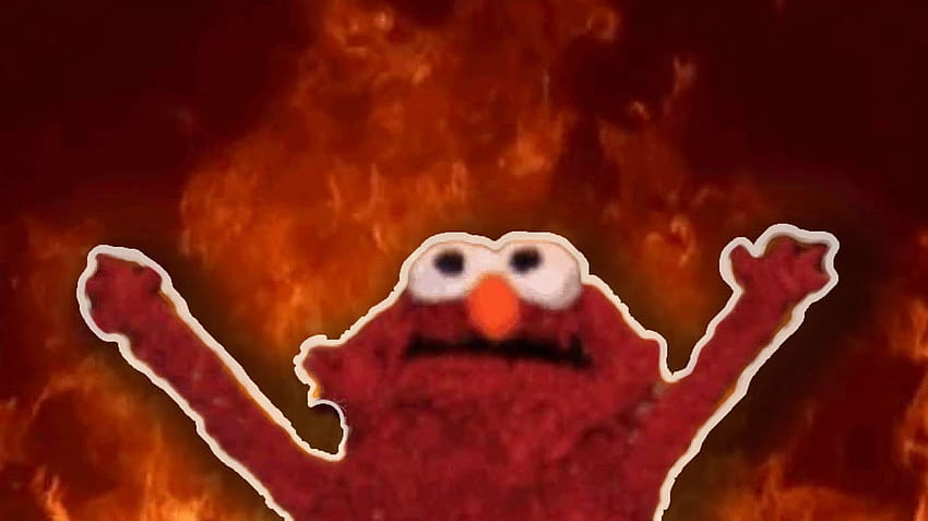 Elmo Burning in Fire Meme, горящ elmo HD тапет