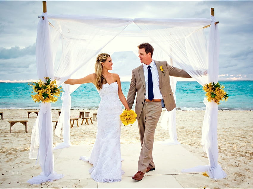 Destination Wedding Pics, beach wedding HD wallpaper