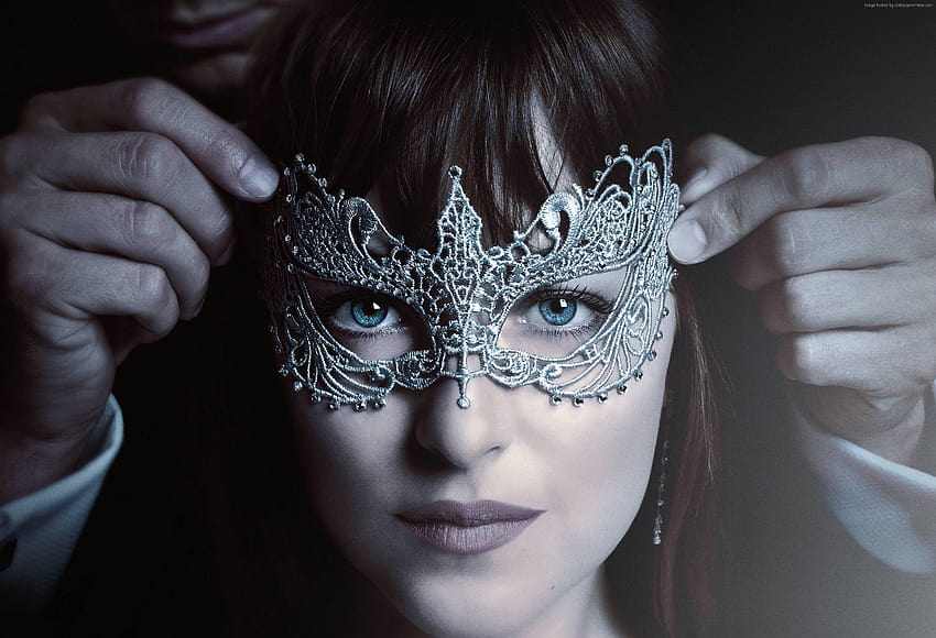 Cinquanta sfumature di nero, Dakota Johnson, maschera, migliori film Sfondo HD