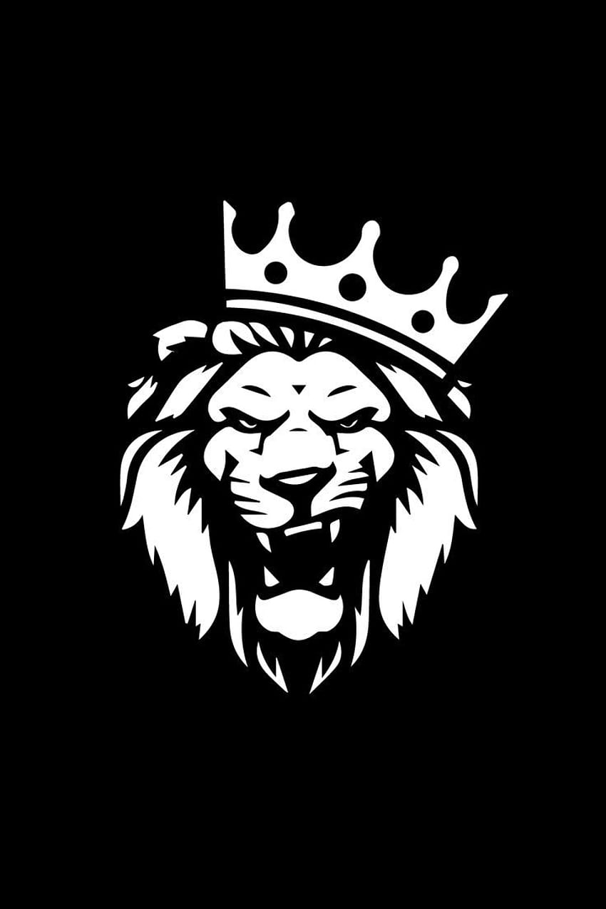 León con corona, símbolo de león fondo de pantalla del teléfono