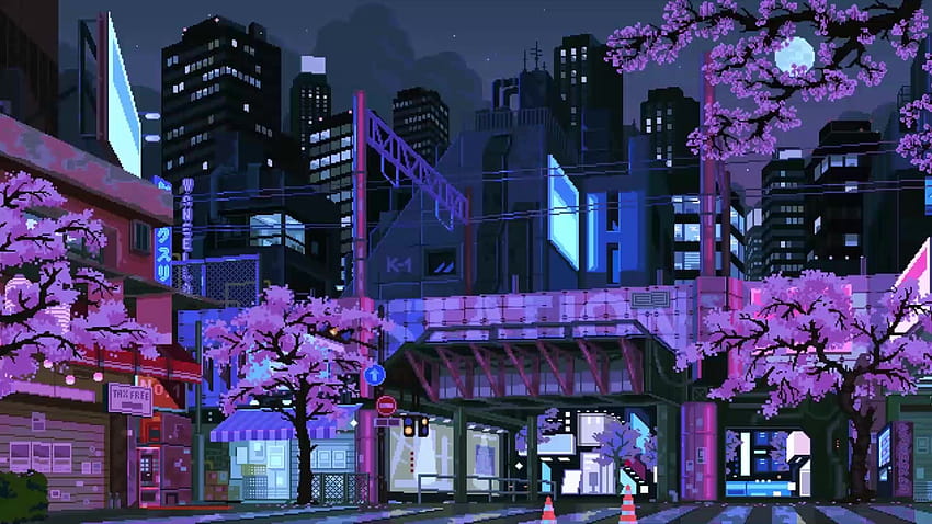 Sakura Midnight Train Live, 8 битова Япония на живо HD тапет