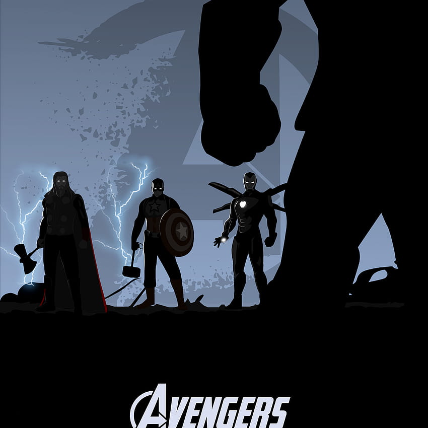 Avengers: Endgame, Thor, Captain America, Iron Man, Thanos, Ilustrasi, Hitam, Hitam/Gelap wallpaper ponsel HD