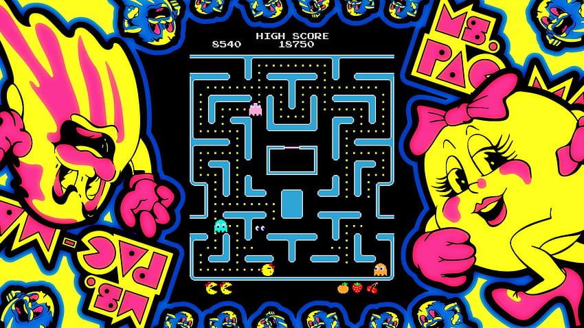 Arcade-Spieleserie: Ms. Pac, Ms. Pac Man HD-Hintergrundbild