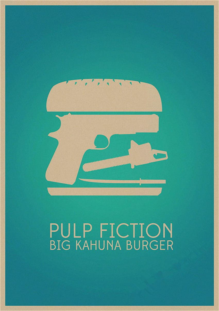 클래식 영화 펄프 픽션 레트로 크래프트 포스터 바 카페 장식 빈티지 장식 Quentin Tarantino 포스터, 펄프 픽션 영화 포스터 HD 전화 배경 화면