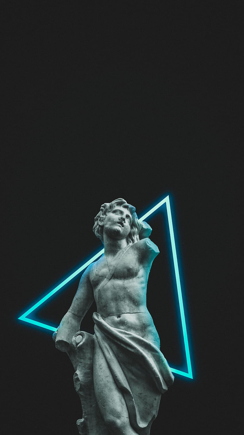 Estatua de vaporwave, estética griega iphone fondo de pantalla del teléfono