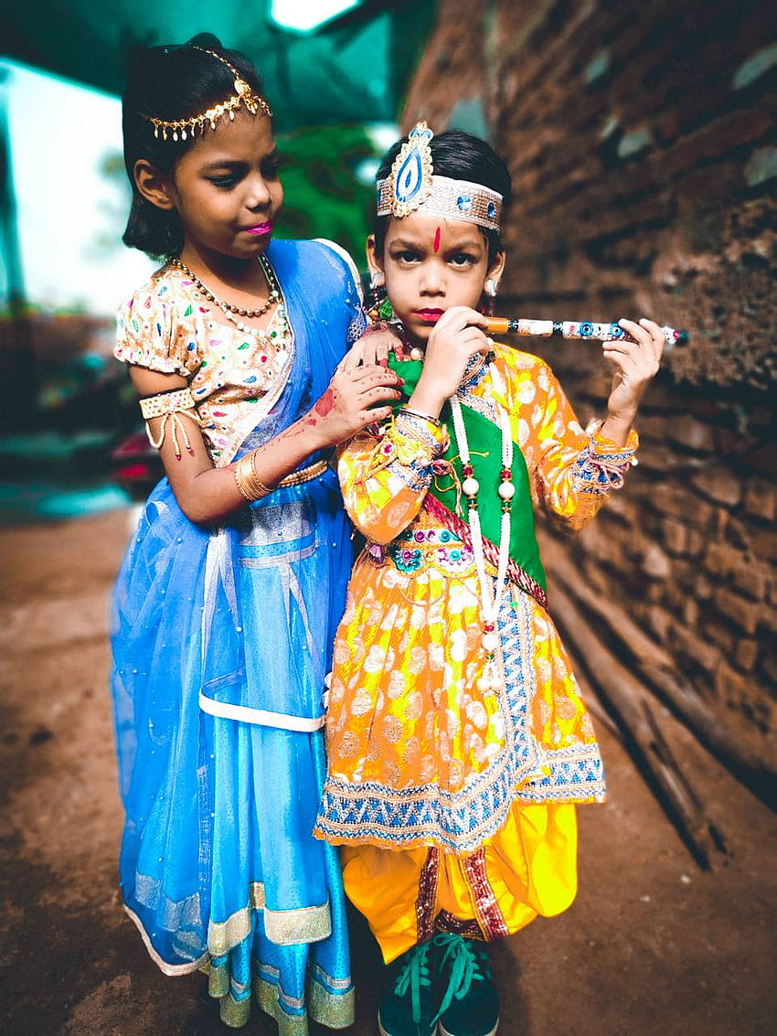 Little Radha Krishna by Yuphoriaryan HD phone wallpaper