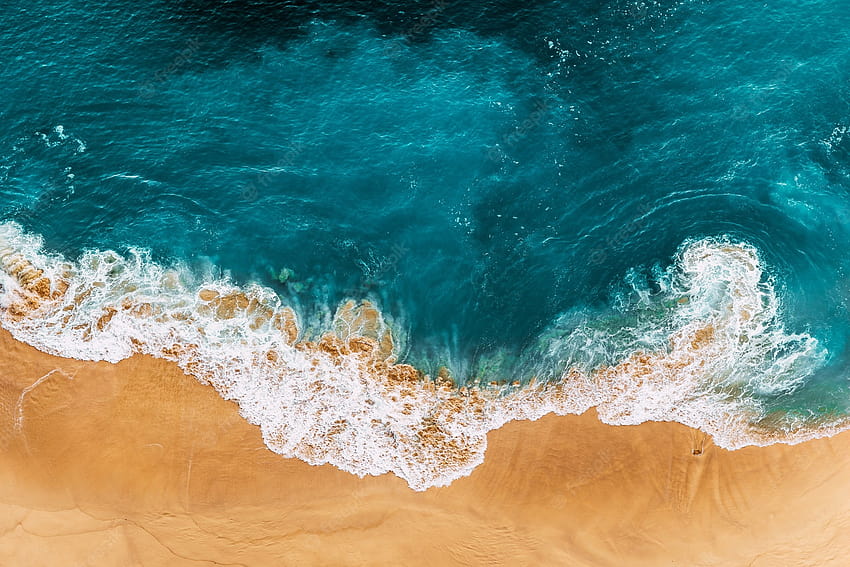 Widok z lotu ptaka premium, letnia plaża Tapeta HD