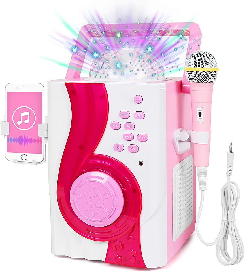 Urządzenie do karaoke dla dzieci Bezprzewodowy głośnik Bluetooth z mikrofonem i oświetleniem LED Kula dyskotekowa dla dziewczynek MP3/USB/Bluetooth/AUX : Zabawki i gry Tapeta na telefon HD