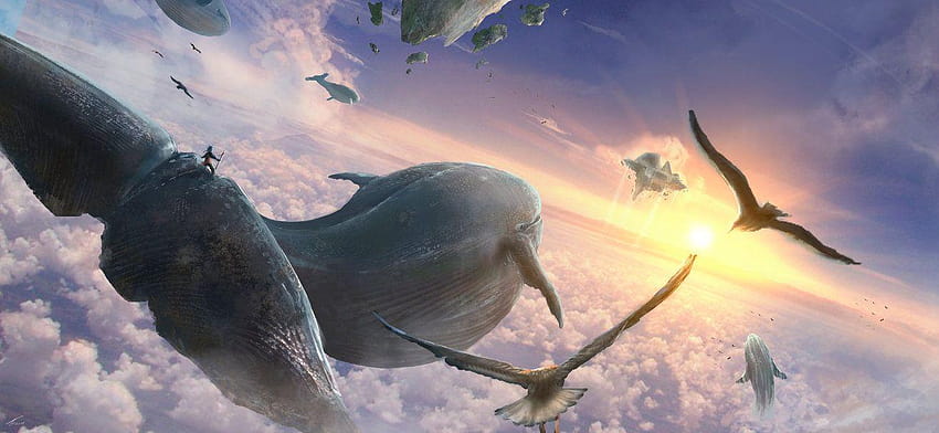 Baleines volantes par TiagoSilverio, baleines volantes gojira Fond d'écran HD