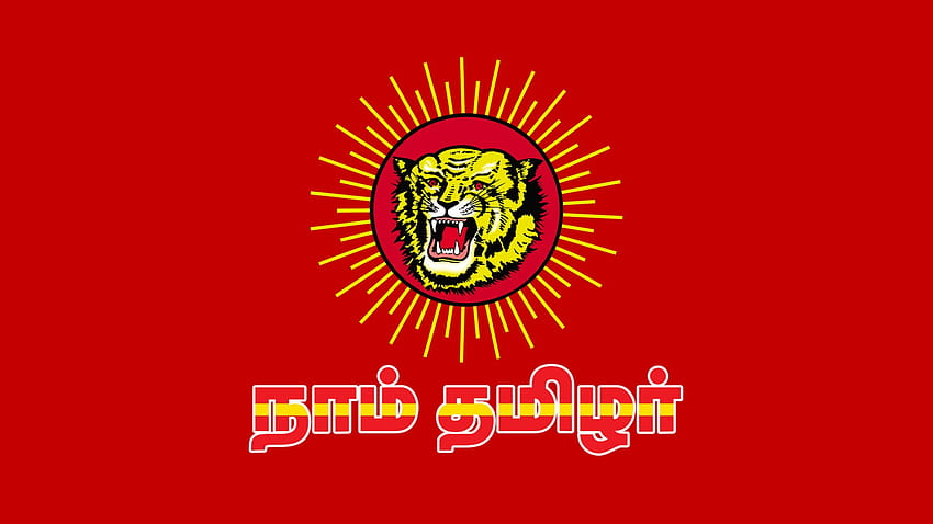 2560x1440 1920x1080 pikseli Flaga Naam Tamilar NTK Tamil Tamil Nadu Tygrys Ludzie, Hi Res Ludzie, Wysoka rozdzielczość, tamilskie logo Tapeta HD