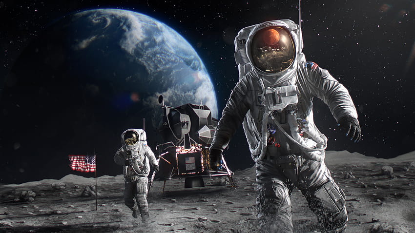 US Astronauts on Moon HD wallpaper | Pxfuel