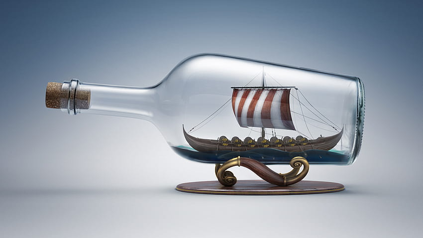 6014580 / 1920x1080 viking, ship, glass, cork, sailboat, bottle, ship in a bottle HD wallpaper