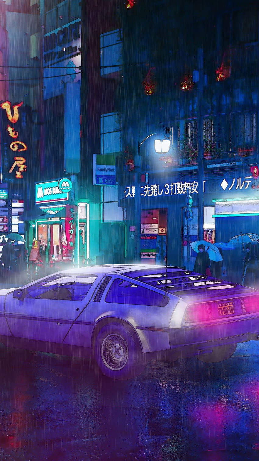 Cyberpunk Car Night City, ไซเบอร์พังก์เมืองกลางคืน iphone วอลล์เปเปอร์โทรศัพท์ HD