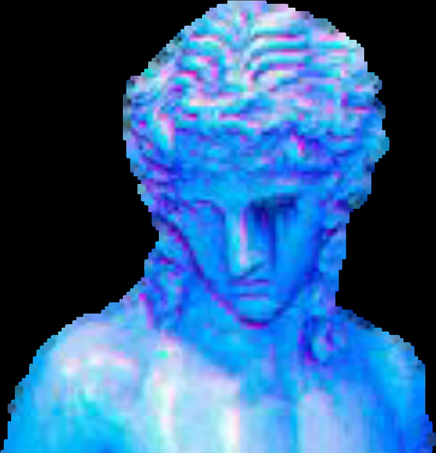 Art Vaporwave Lofi Sculpture Angel Blue Aesthetic Png, lofi aesthetic HD phone wallpaper
