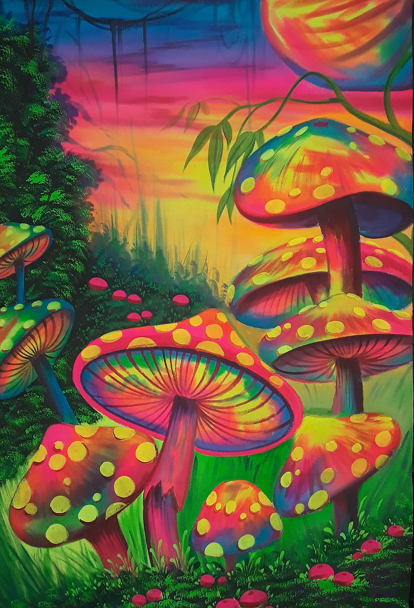 Neon Mushroom Wallpapers  Top Free Neon Mushroom Backgrounds   WallpaperAccess