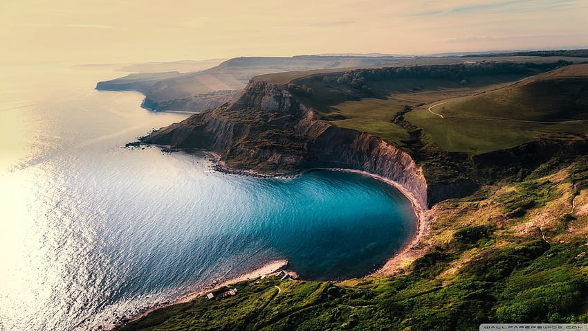 Sea Bay, Coast, Cliffs, Plateau, Panorama, View From Above Ultra Backgrounds for U TV : & UltraWide & Laptop : Tablet : Smartphone, plateaus HD wallpaper
