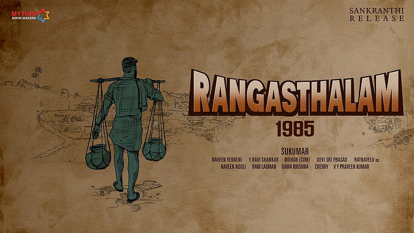 Ram Charan Rangasthalam 1985 Film Primo sguardo ULTRA Poster Sfondo HD