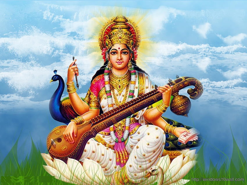 Saraswati Maa Hindu God HD wallpaper