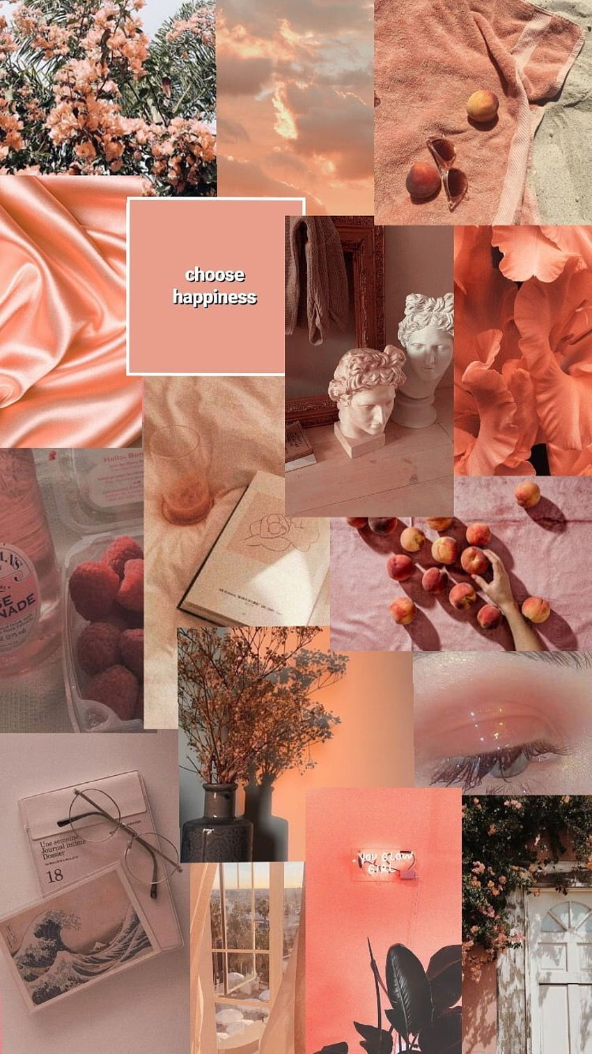 Peach Aesthetic Collage Peach Pink Aesthetic, peach collage HD phone wallpaper