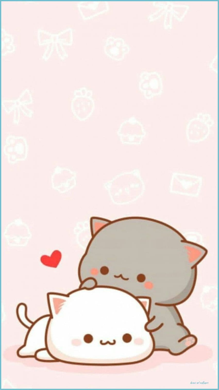 Lindo gato kawaii fondo de pantalla del teléfono