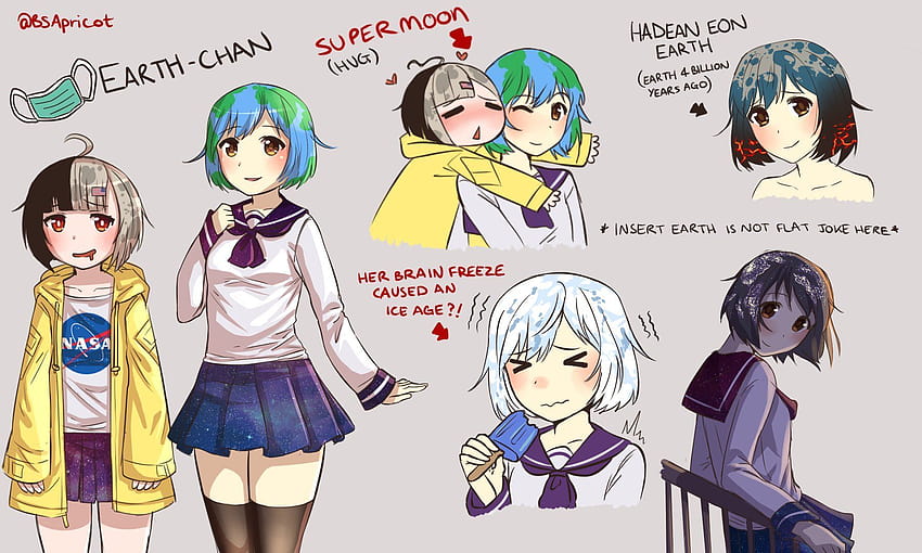 Earth Chan Solar System, earth chan and moon chan HD wallpaper