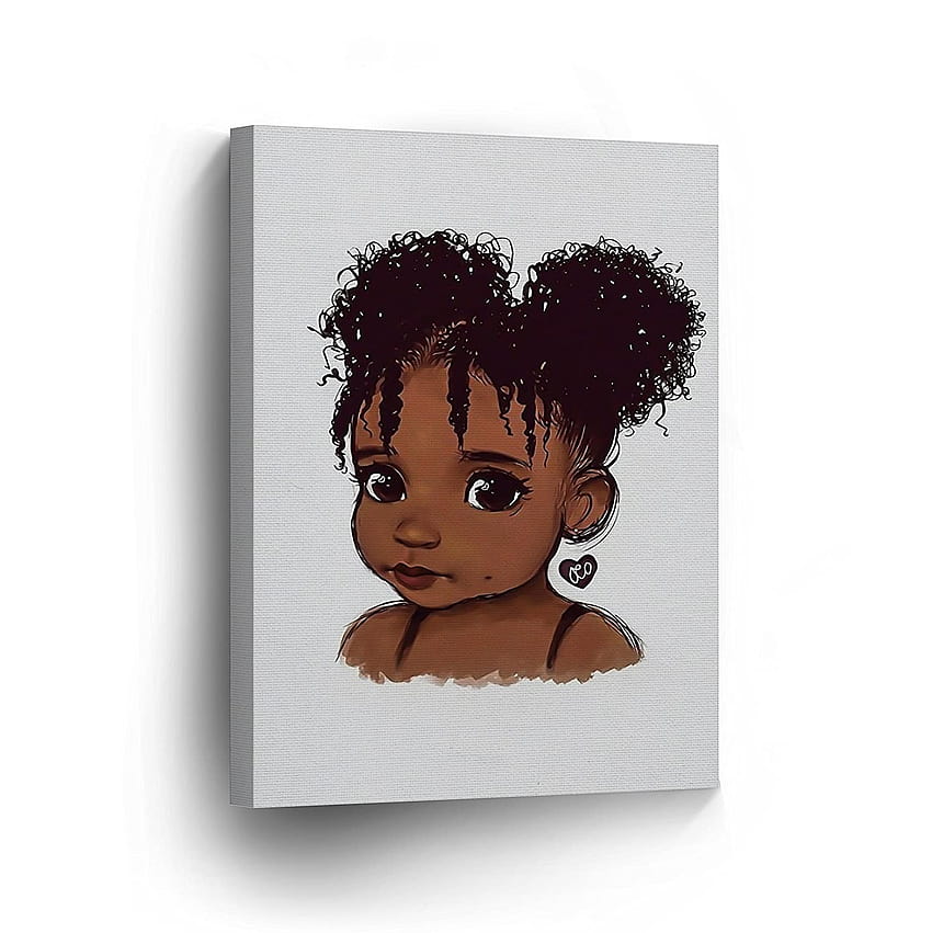 1 巻き毛の盗品漫画黒人少女、アフリカ系アメリカ人の漫画の女の子に最適 HD電話の壁紙