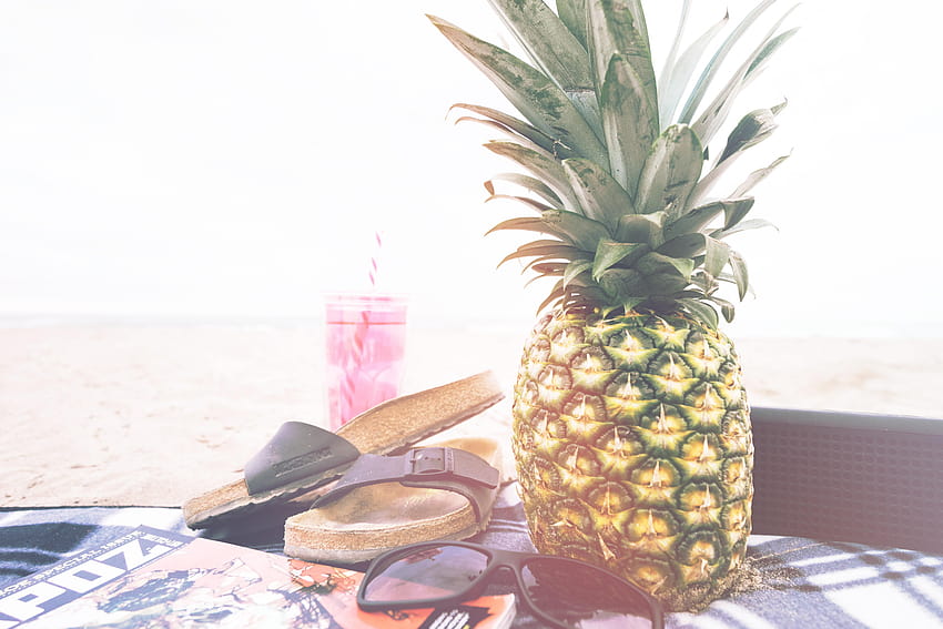Pineapple Fruit Beside Sandals · Stock, pineapple music HD wallpaper