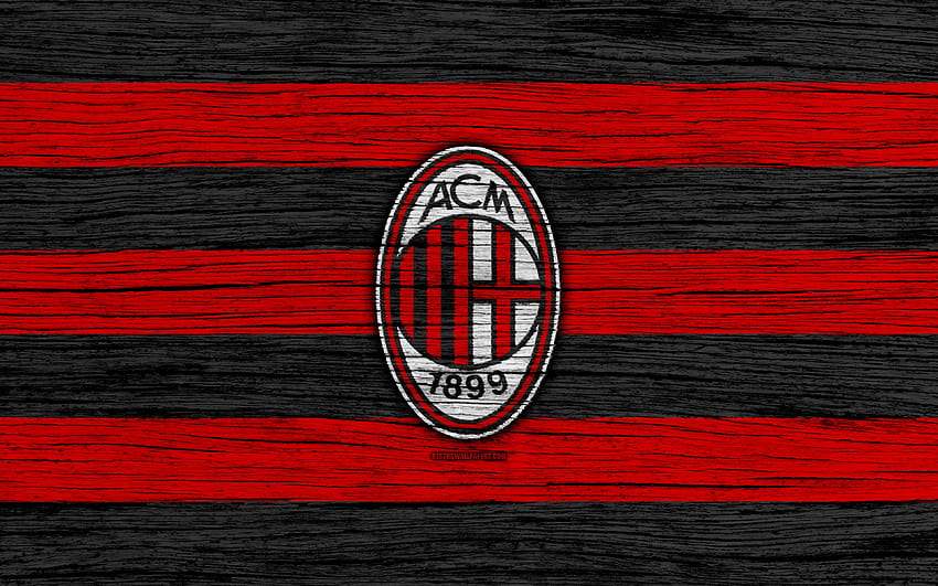 Ac Milan, Serie A, Logo, Italia, Rossoneri, Legno Sfondo HD