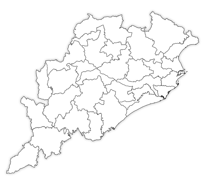 Odisha leere Karte, Odisha-Karte HD-Hintergrundbild