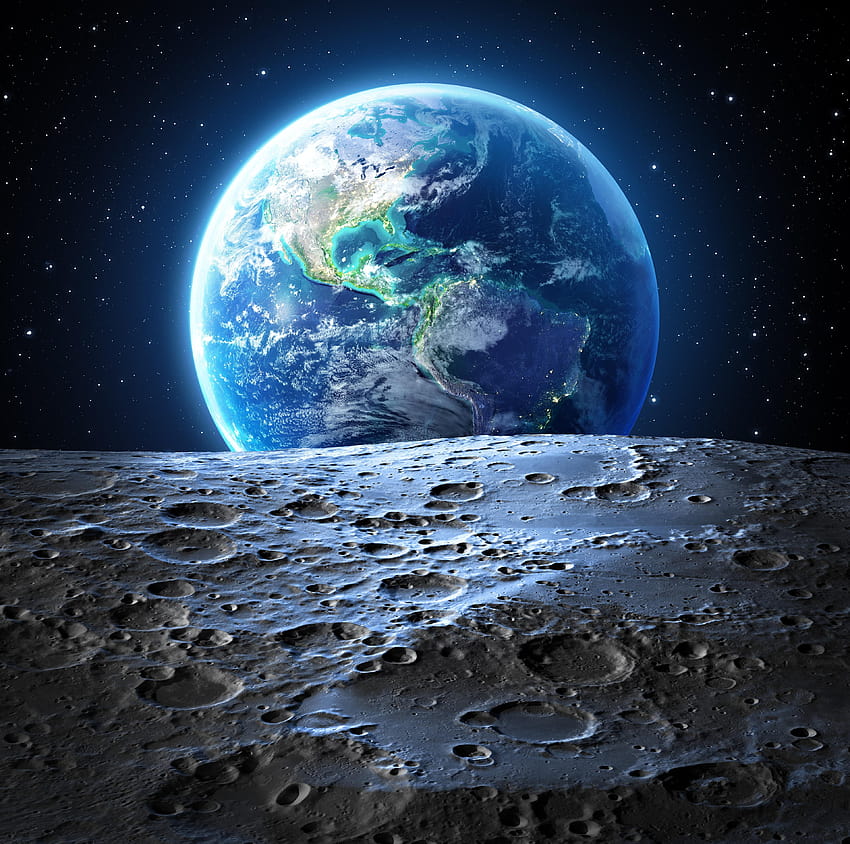 Planet Erde vom Mond aus gesehen Ultra ID:3339 HD-Hintergrundbild