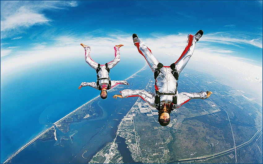 Skydiving Group with 70 items, parachute HD wallpaper