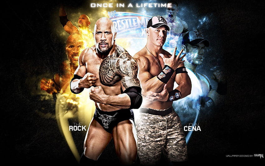 John Cena Wwe The Rock Vs Once In A Lifetime 1680x1050, wwe rock vs HD тапет