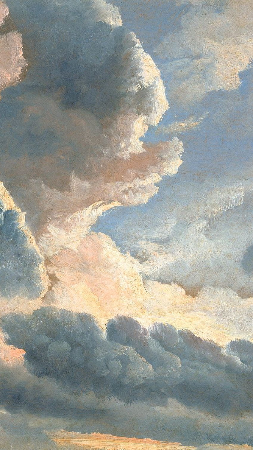Telefon nieba w kolorze wodnym, piękne tła chmur, malarz nieba Tapeta na telefon HD