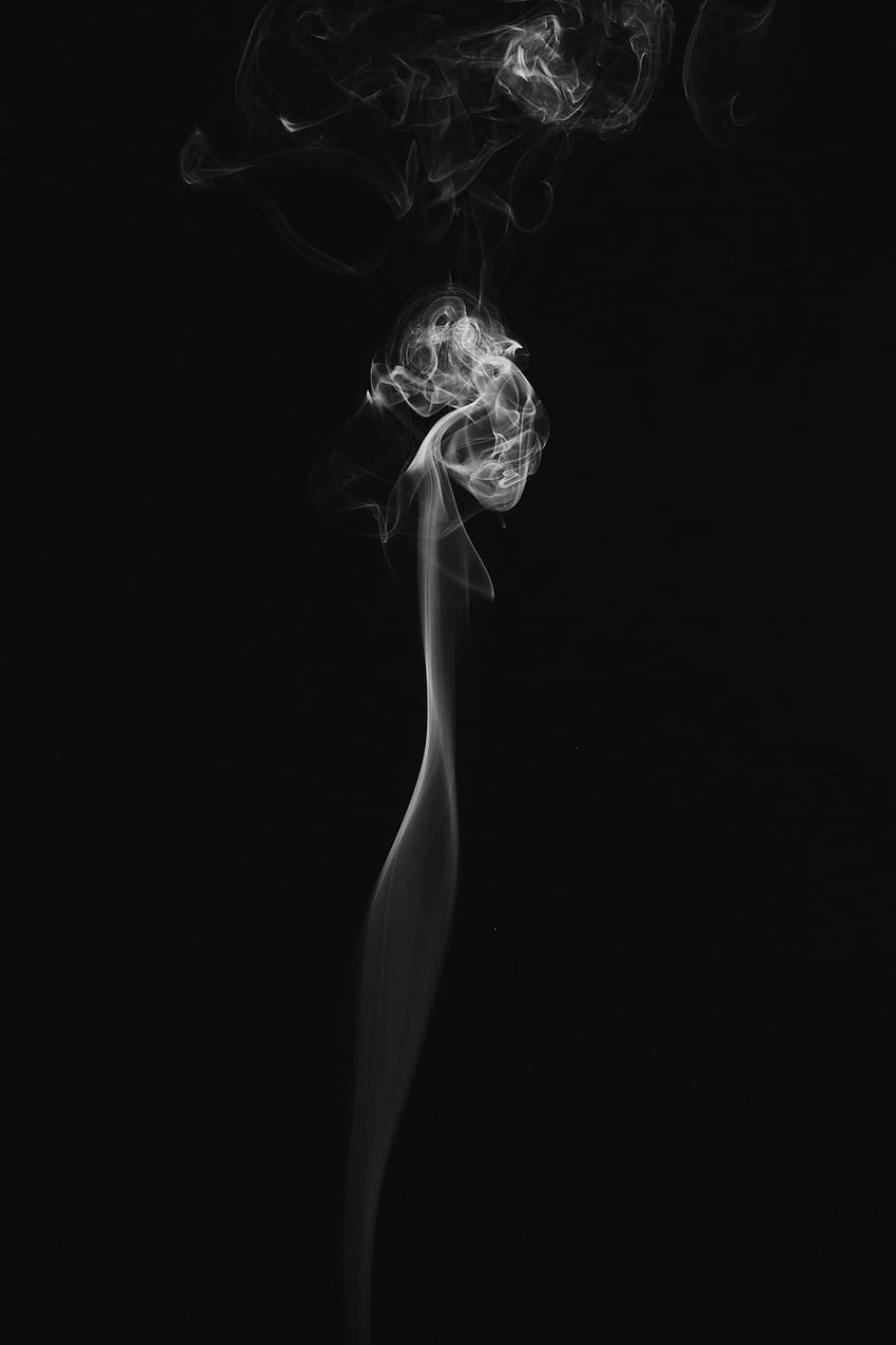 검은 배경의 흰 연기 – 연기, 어두운 소녀 연기 HD 전화 배경 화면