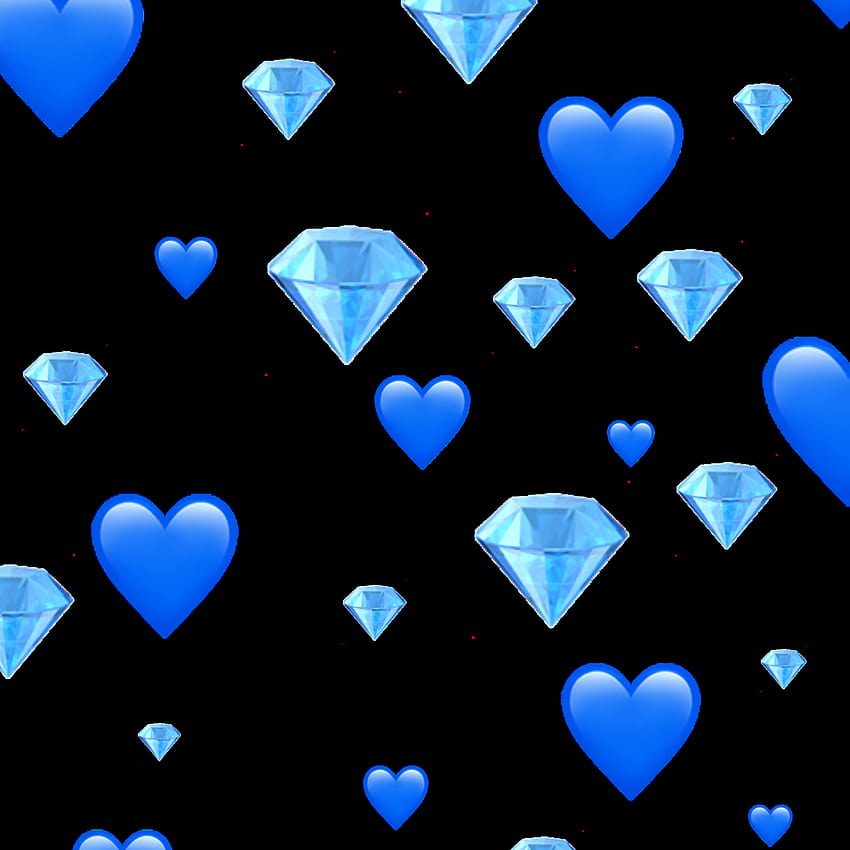 Iphone Blue Heart Emoji, любовни емоджи HD тапет за телефон